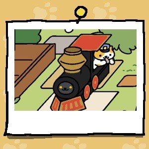 Conductor Whisker wears a conductor's hat and blows a whistle. The cat is looking out the window of the cardboard train. Smokey is a black cat with yellow eyes. Smokey is looking out the front of the train where the engine should be.