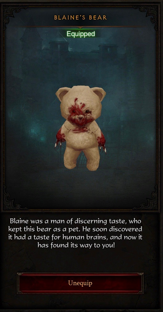 diablo 3 teddy bear pet