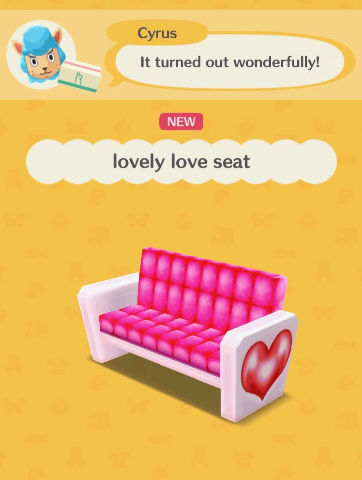 Animal crossing pocket discount camp lovely chair