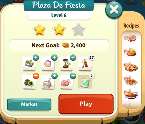 A sign that says Plaza De Fiesta at the top. It shows two gold stars.