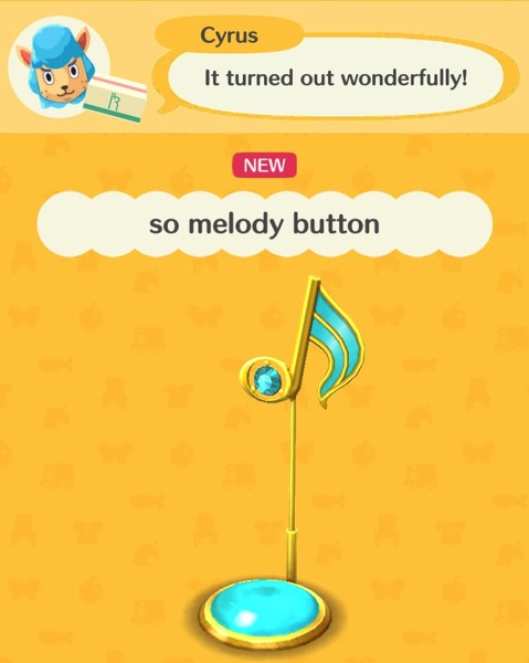 An aqua colored musical note is over a aqua colored button