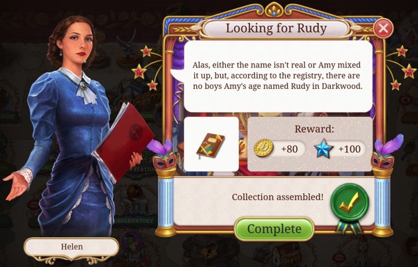 Helen searched the directory but could not find a boy Amy's age named Rudy.