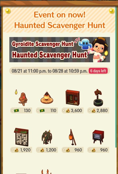 A box that shows most of the Haunted Scavenger Hunt items.