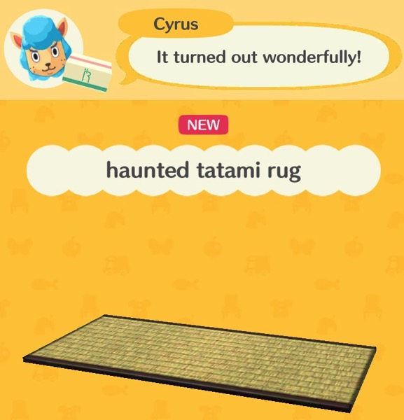 A rectangular shaped tatami rug that is haunted.