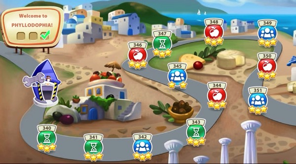 The town of Phyllodophia has a series of levels that are sitting on a curving road. Each level has at least two stars (after I completed it).