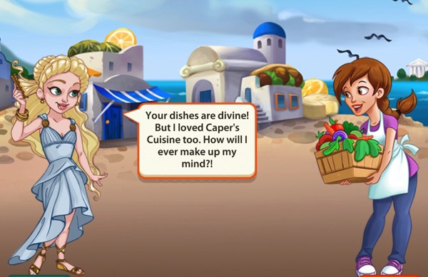 Goddess of Love has not yet decided if she prefers Pepper's food or the food from Caper's Cuisine.