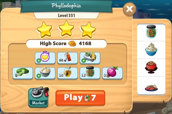 I got three stars in Level 351.