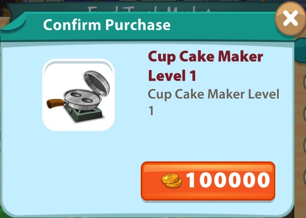 Cup Cake Maker Level 1 is slow and clunky. It's not the best version of a cup cake maker in Kitchen Scramble. It makes one cupcake at a time.