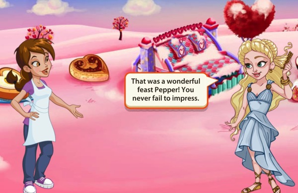 Goddess of Love tells Pepper that feast was wonderful.