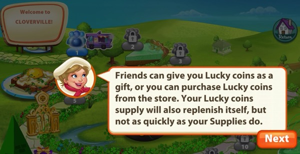 Chef Crisp says friends can give you Lucky Coins as a gift.