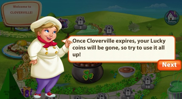 Chef Crisp tells the player that when Clovervile expires, the Lucky Coins will be gone.