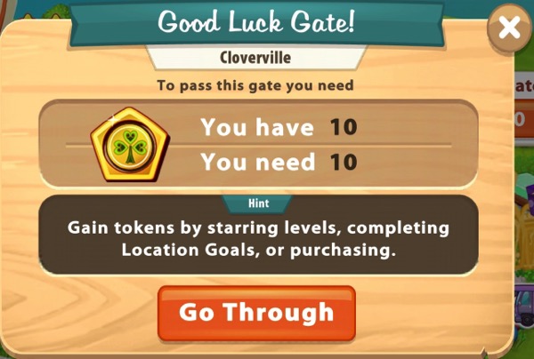 The second Token Gate in Cloverville required the player to have ten Tokens. I had exactly that amount and could pass through the Gate.