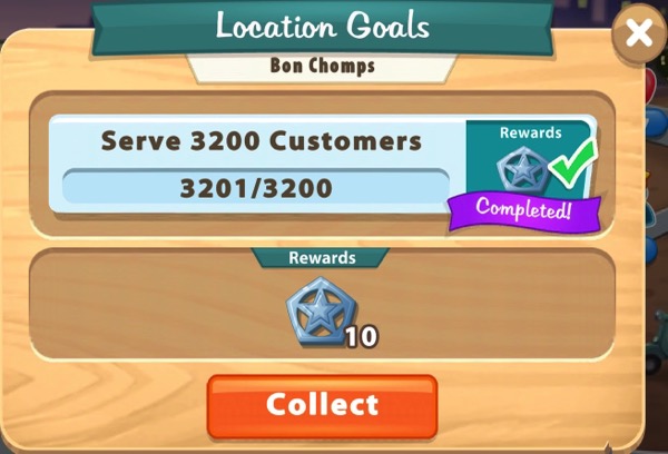 I completed a location goal that required me to serve 3,200 customers.
