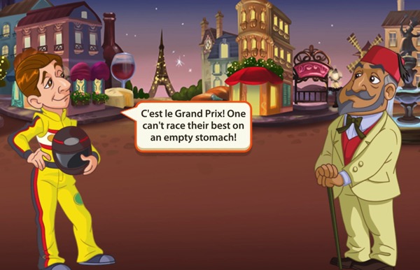 Race Car Driver tells Fez "one can't race their best on an empty stomach!"