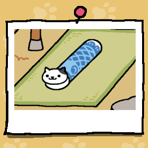 A white cat with a black spot covering one ear looks out of the front of the Carp Tunnel.