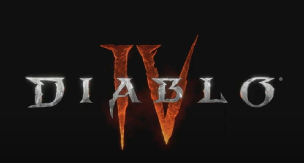 The Diablo IV logo on a black background